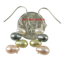 Load image into Gallery viewer, Sterling Silver Multicolor Rice Pearl Earrings – Pink Accent