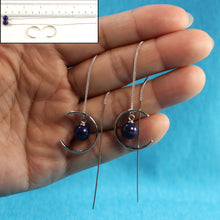 Load image into Gallery viewer, 9130768-Beautiful-Solid-Sterling-Silver-Threader-Blue-Lapis-Long-Chain-Earrings