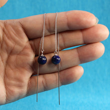 Load image into Gallery viewer, 9130768-Beautiful-Solid-Sterling-Silver-Threader-Blue-Lapis-Long-Chain-Earrings