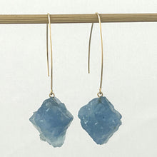 Load image into Gallery viewer, 14K Gold Filled Baroque Aquamarine V-Wire Earrings (15mm)