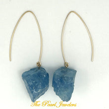 Load image into Gallery viewer, 14K Gold Filled Baroque Aquamarine V-Wire Earrings (15mm)
