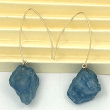 Load image into Gallery viewer, 14K Gold Filled Baroque Aquamarine V-Wire Earrings (15mm)