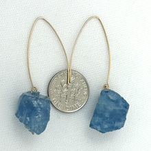 Load image into Gallery viewer, 14K Gold Filled Baroque Aquamarine V-Wire Earrings (15mm)