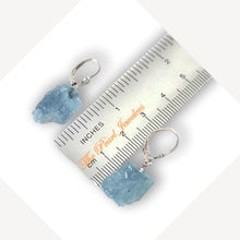 Load image into Gallery viewer, Solid Sterling Silver 925 Baroque Aquamarine Leverback Earrings