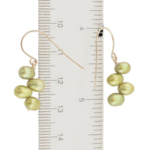 Load image into Gallery viewer, Gold-Filled Green Rice Pearl Earrings – Handcrafted Drop