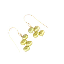 Load image into Gallery viewer, Gold-Filled Green Rice Pearl Earrings – Handcrafted Drop