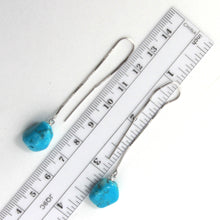 Load image into Gallery viewer, Solid Sterling Silver 925 Baroque Turquoise Box Chain Threader Earrings (8–12mm)