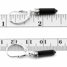 Load image into Gallery viewer, Solid Sterling Silver 925 Black Onyx Hexagonal Point Earrings