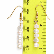 Load image into Gallery viewer, Gold-Plated White Baroque Pearl Hook Earrings – Handcrafted Drop