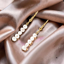 Load image into Gallery viewer, Gold-Plated White Baroque Pearl Hook Earrings – Handcrafted Drop