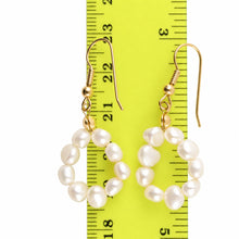Load image into Gallery viewer, Small White Baroque Pearl Earrings – Handcrafted Hook Design