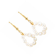 Load image into Gallery viewer, Small White Baroque Pearl Earrings – Handcrafted Hook Design