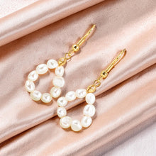 Load image into Gallery viewer, Small White Baroque Pearl Earrings – Handcrafted Hook Design