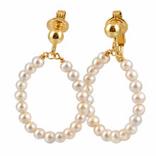Load image into Gallery viewer, 14k Gold Filled Clip-On Earrings – Pink Pearl Dangle Design