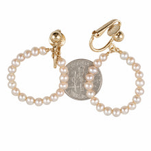 Load image into Gallery viewer, 14k Gold Filled Clip-On Earrings – Pink Pearl Dangle Design