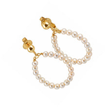 Load image into Gallery viewer, 14k Gold Filled Clip-On Earrings – Pink Pearl Dangle Design