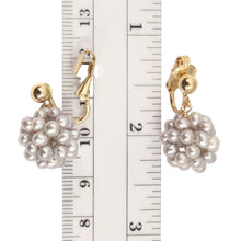 Load image into Gallery viewer, 14k Gold Filled Clip-On Earrings – Gray Pearl Ball Drop