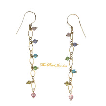 Load image into Gallery viewer, 14K Yellow Gold-Filled Rainbow Glass Bead Hook Earrings