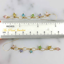 Load image into Gallery viewer, 14K Yellow Gold-Filled Rainbow Glass Bead Hook Earrings