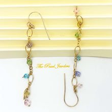 Load image into Gallery viewer, 14K Yellow Gold-Filled Rainbow Glass Bead Hook Earrings