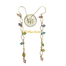 Load image into Gallery viewer, 14K Yellow Gold-Filled Rainbow Glass Bead Hook Earrings