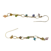 Load image into Gallery viewer, 14K Yellow Gold-Filled Rainbow Glass Bead Hook Earrings