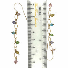 Load image into Gallery viewer, 14K Yellow Gold-Filled Rainbow Glass Bead Hook Earrings