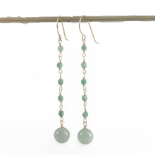 Load image into Gallery viewer, 14K Yellow Gold-Filled Jade Ball Hook Earrings