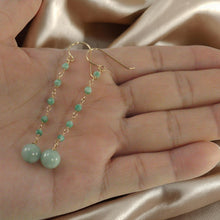 Load image into Gallery viewer, 14K Yellow Gold-Filled Jade Ball Hook Earrings