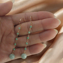 Load image into Gallery viewer, 14K Yellow Gold-Filled Jade Ball Hook Earrings