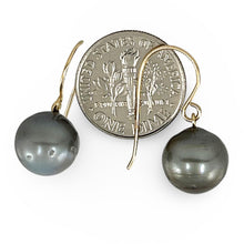 Load image into Gallery viewer, Gold-Filled Baroque Tahitian Pearl Fish-Hook Earrings