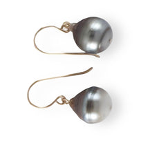 Load image into Gallery viewer, Baroque Tahitian Pearl Fish-Hook Earrings Gold-Filled