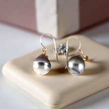 Load image into Gallery viewer, Baroque Tahitian Pearl Fish-Hook Earrings Gold-Filled