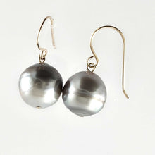 Load image into Gallery viewer, Gold-Filled Baroque Tahitian Pearl Fish-Hook Earrings