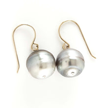 Load image into Gallery viewer, Gold-Filled Baroque Tahitian Pearl Fish-Hook Earrings