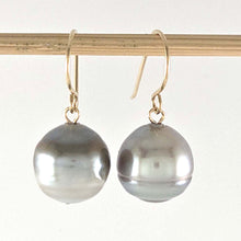 Load image into Gallery viewer, Gold-Filled Baroque Tahitian Pearl Fish-Hook Earrings