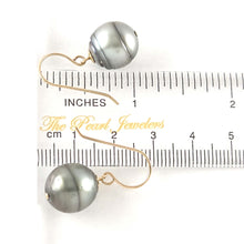 Load image into Gallery viewer, Genuine Baroque Tahitian Pearl Fish-Hook Earrings Gold-Filled