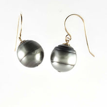 Load image into Gallery viewer, Genuine Baroque Tahitian Pearl Fish-Hook Earrings Gold-Filled