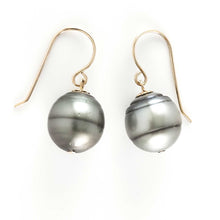 Load image into Gallery viewer, Genuine Baroque Tahitian Pearl Fish-Hook Earrings Gold-Filled