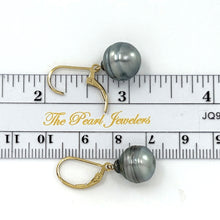 Load image into Gallery viewer, 91T0020 BLACK TAHITIAN PEARL LEVERBACK EARRINGS