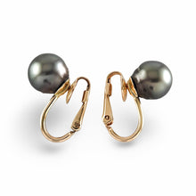 Load image into Gallery viewer, Non Pierced Black Tahitian Pearl Clip-On Earrings