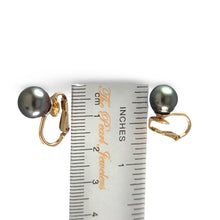 Load image into Gallery viewer, Non Pierced Black Tahitian Pearl Clip-On Earrings