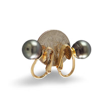 Load image into Gallery viewer, Non Pierced Black Tahitian Pearl Clip-On Earrings