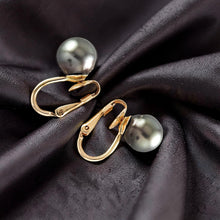 Load image into Gallery viewer, Non Pierced Black Tahitian Pearl Clip-On Earrings