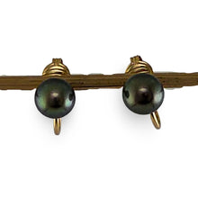 Load image into Gallery viewer, Non Pierced Black Tahitian Pearl Clip-On Earrings