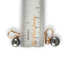 Load image into Gallery viewer, Non Pierced Black Tahitian Pearl Clip-On Earrings