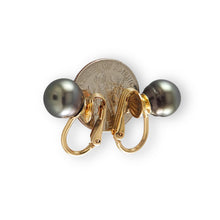 Load image into Gallery viewer, Non Pierced Black Tahitian Pearl Clip-On Earrings