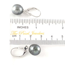 Load image into Gallery viewer, Solid Sterling Silver .925 Leverback Gray Tahitian Pearl Earrings