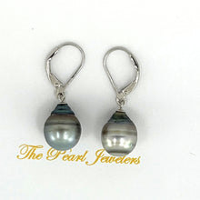 Load image into Gallery viewer, 91T0112B  GENUINE TAHITIAN PEARL LEVERBACK DANGLE EARRINGS