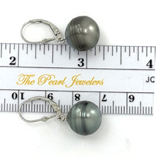 Load image into Gallery viewer, Solid Sterling Silver .925 Leverback Gray Tahitian Pearl Earrings